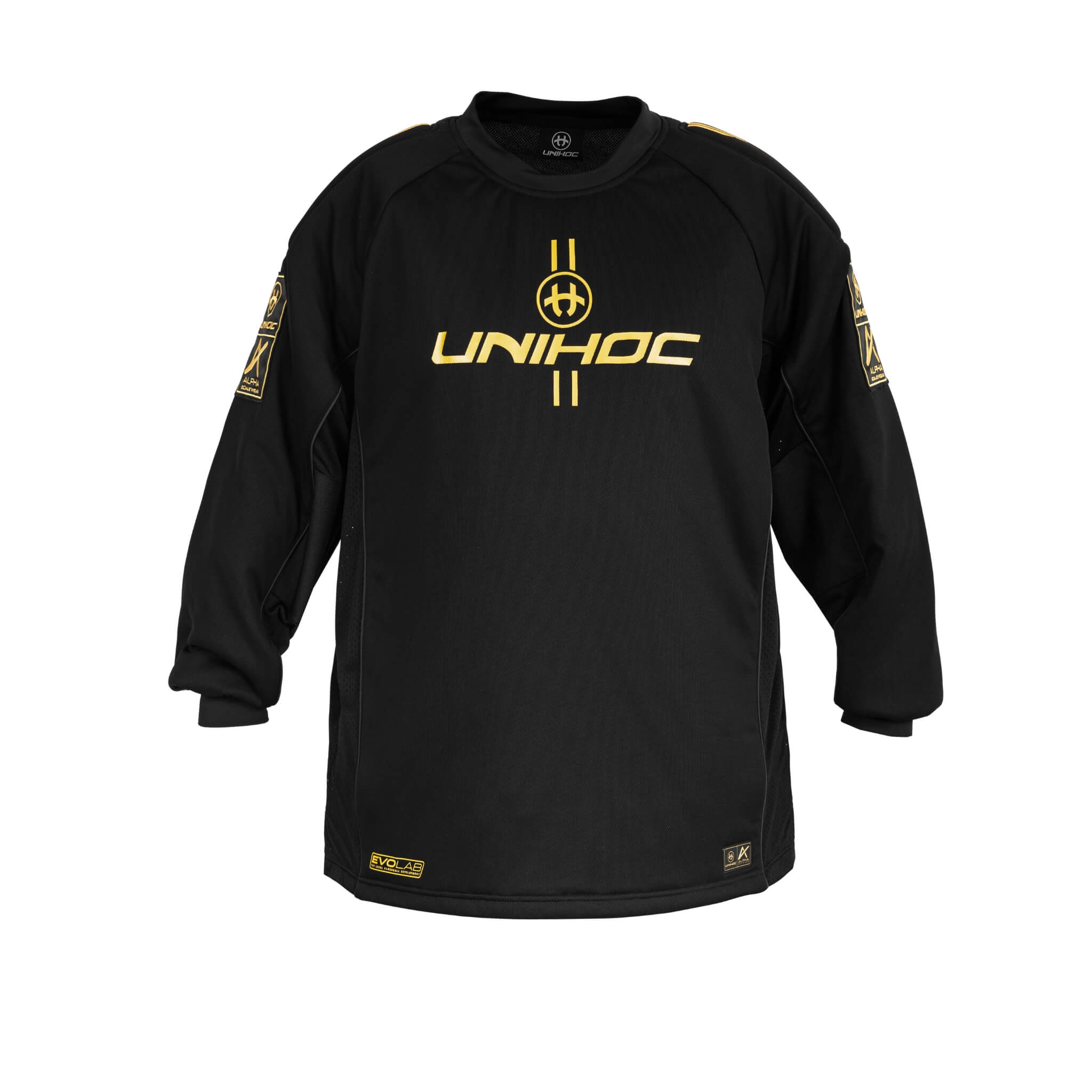 Unihoc Målvaktströja ALPHA Evolab Black/Gold-Innebandy24