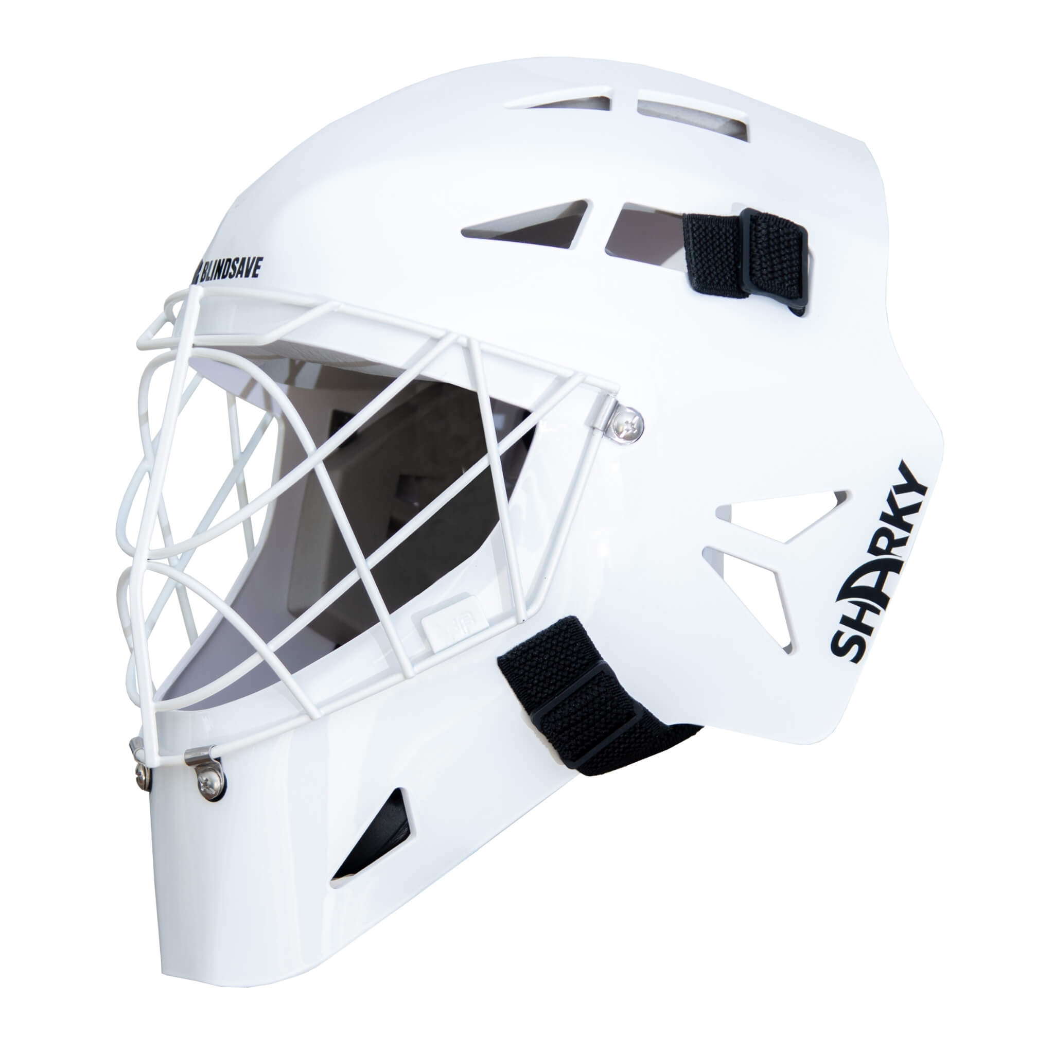 Blindsave Målvaktshjälm Sharky White-Innebandy24