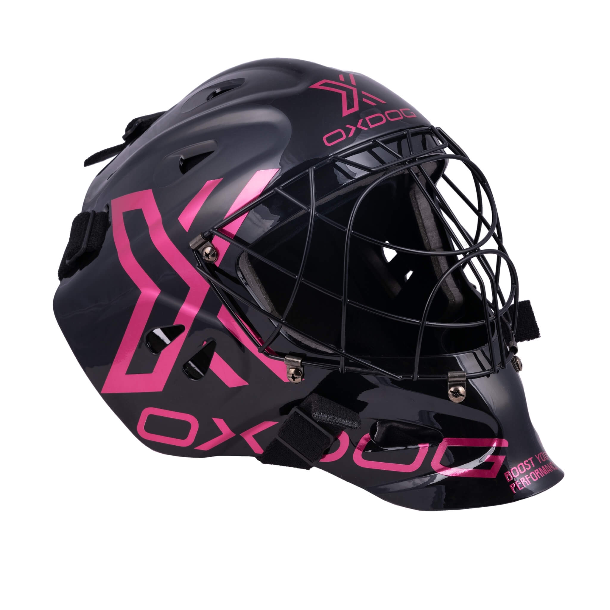 Oxdog Målvaktshjälm XGUARD SR Black/Bleached Red-Innebandy24