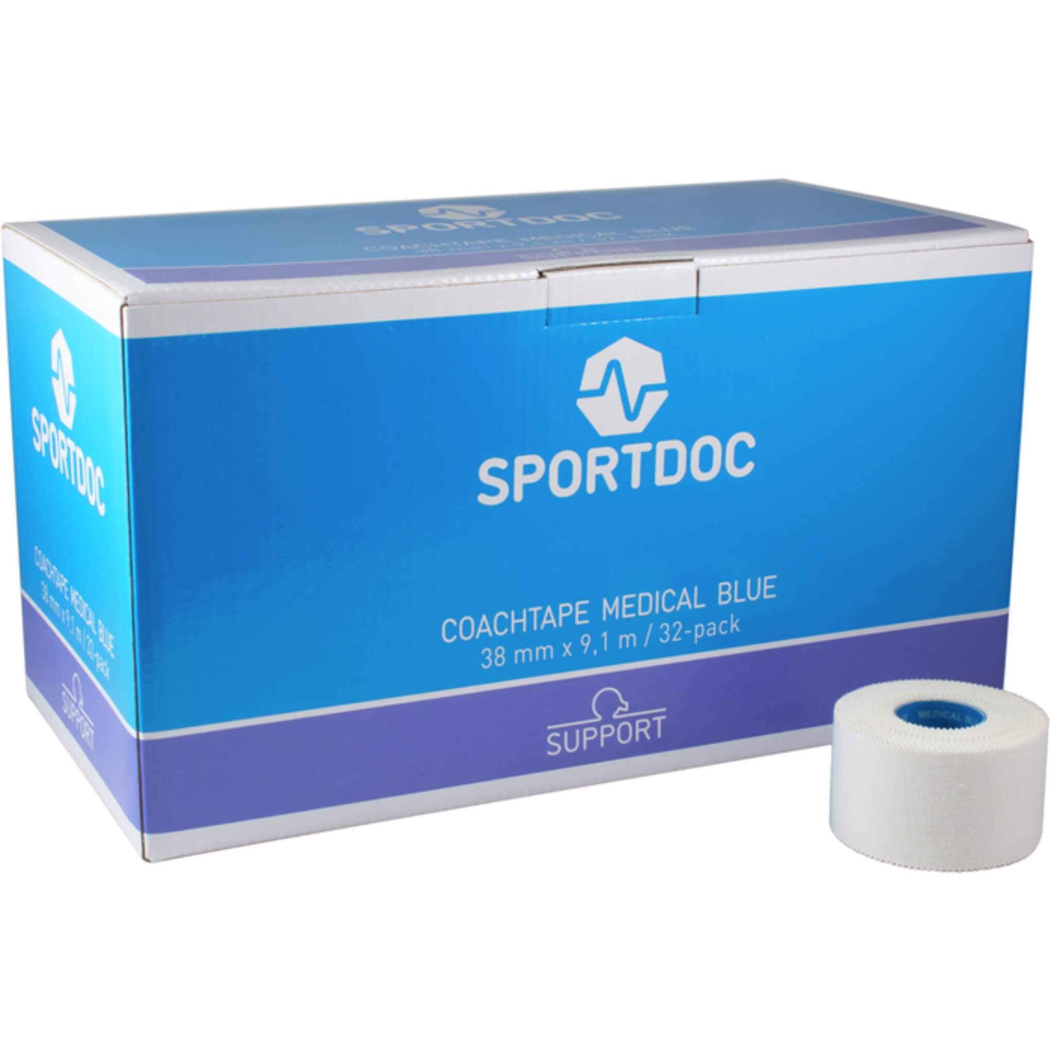 SportDoc Coachtejp (38 mm x 9,1 m) Vit-Innebandy24