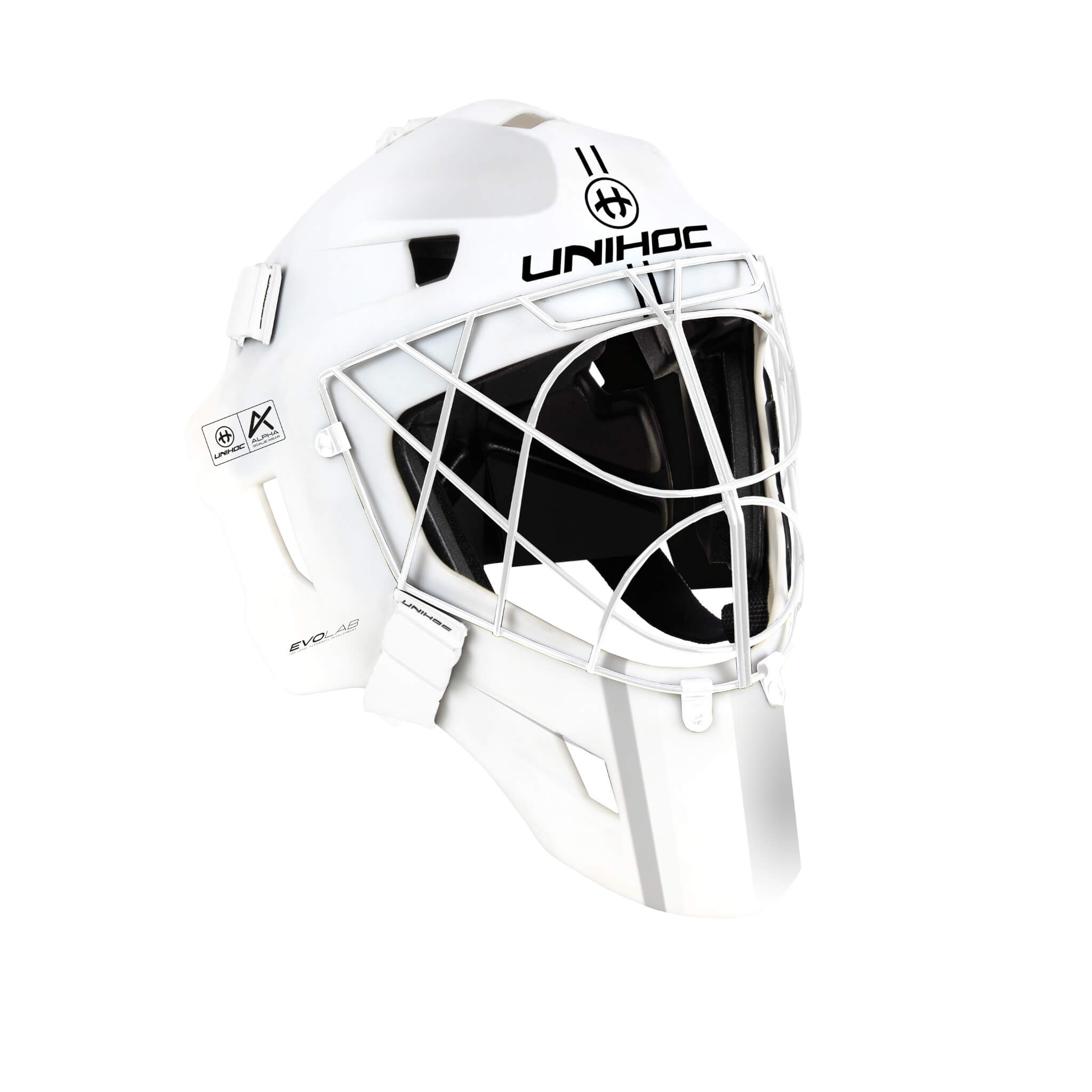 Unihoc Målvaktshjälm ALPHA PRIME Evolab White-Innebandy24