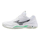 Mizuno Innebandyskor WAVE Stealth 6 White/Black/Frozen Emerald
