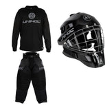 Unihoc Målvaktspaket INFERNO SR: Hjälm, Tröja & Byxa Black/Silver