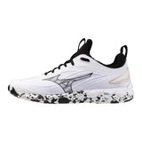 Mizuno Innebandyskor WAVE Luminous 3 White/Black/GE Gold