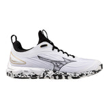 Mizuno Innebandyskor WAVE Luminous 3 White/Black/GE Gold