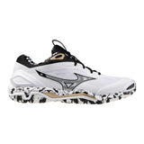 Mizuno Innebandyskor WAVE Stealth 6 White/Black/GE Gold