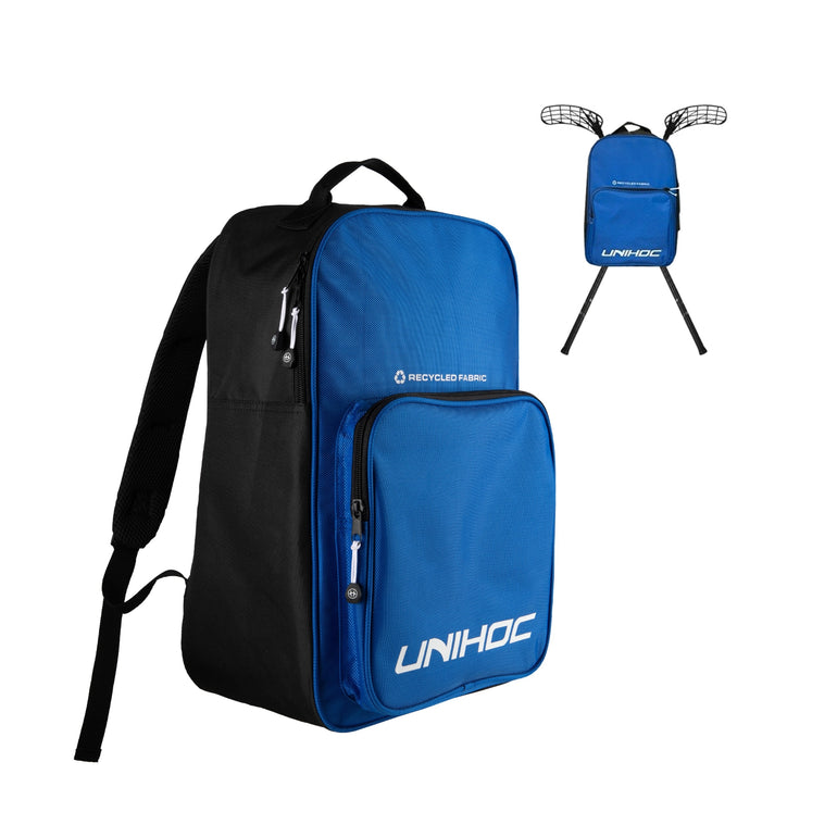 Unihoc Ryggsäck CLASSIC (with stick holder) Blue, Blå ryggsäck från Unihoc